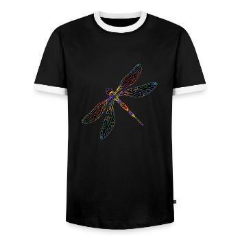 Libellule - T-shirt contrasté Homme - noir/blanc - Devant - AI Model Female 172 light (172cm) & AI Model Male 178 light (178cm)