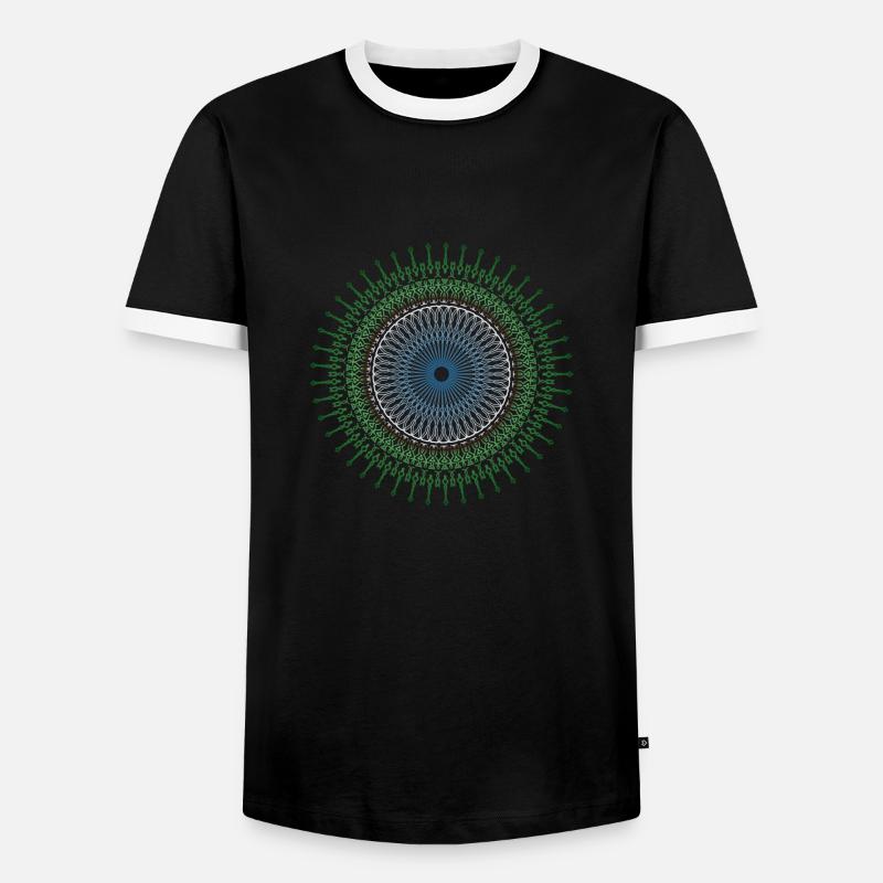 Mandala - Männer Kontrast-T-Shirt - Schwarz/Weiß