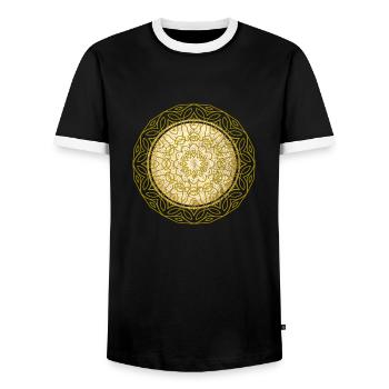bouddhisme soleil méditation spirituelle hindu - T-shirt contrasté Homme - noir/blanc - Devant - AI Model Female 172 light (172cm) & AI Model Male 178 light (178cm)