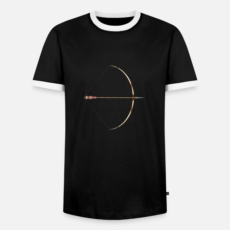 Gezeichneter englischer Langbogen - Männer Kontrast-T-Shirt - Schwarz/Weiß