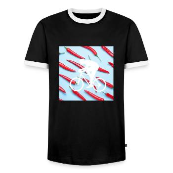 cercle pointu - T-shirt contrasté Homme - noir/blanc - Devant - AI Model Female 172 light (172cm) & AI Model Male 178 light (178cm)
