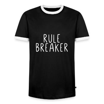 Rule breaker - Männer Kontrast-T-Shirt - Schwarz/Weiß - Vorne - AI Model Female 172 light (172cm) & AI Model Male 178 light (178cm)