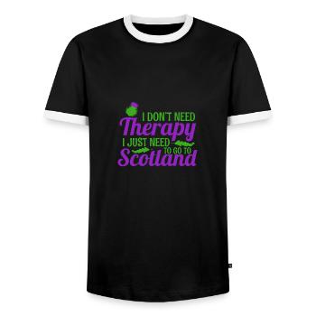 I don't Need Therapy I Just Need To Go To Scotland - Men's Ringer Shirt - black/white - Front - AI Model Female 172 light (172cm) & AI Model Male 178 light (178cm)