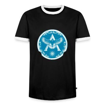 Sparta Symbole - T-shirt contrasté Homme - noir/blanc - Devant - AI Model Female 172 light (172cm) & AI Model Male 178 light (178cm)
