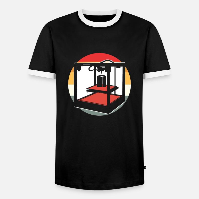 Retro 3D Drucker - Männer Kontrast-T-Shirt - Schwarz/Weiß
