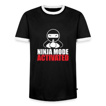 h 1Ninja Mode Ninja Star Lustige Ninja-Geschenkide - Männer Kontrast-T-Shirt - Schwarz/Weiß - Vorne - AI Model Female 172 light (172cm) & AI Model Male 178 light (178cm)