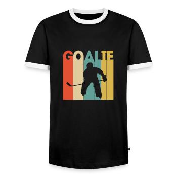 Hockey hockey hockey sur glace hockey sur glace hockey sur glace - T-shirt contrasté Homme - noir/blanc - Devant - AI Model Female 172 light (172cm) & AI Model Male 178 light (178cm)