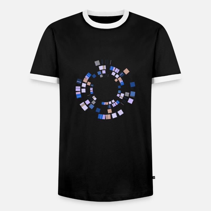 Abstract Minimal Circle - Men's Ringer Shirt - black/white