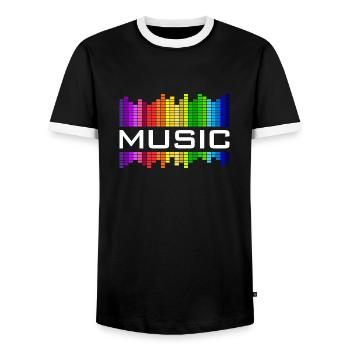 Musique l’égaliseur arc-en-ciel danse concert de rock - T-shirt contrasté Homme - noir/blanc - Devant - AI Model Female 172 light (172cm) & AI Model Male 178 light (178cm)