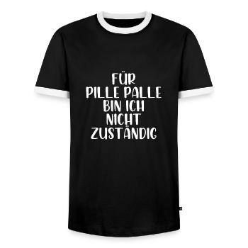 Für pille palle bin ich nicht zuständig - Männer Kontrast-T-Shirt - Schwarz/Weiß - Vorne - AI Model Female 172 light (172cm) & AI Model Male 178 light (178cm)