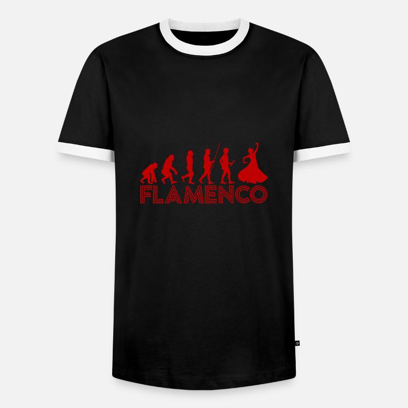 Flamenco Evolution 2 - Männer Kontrast-T-Shirt - Schwarz/Weiß