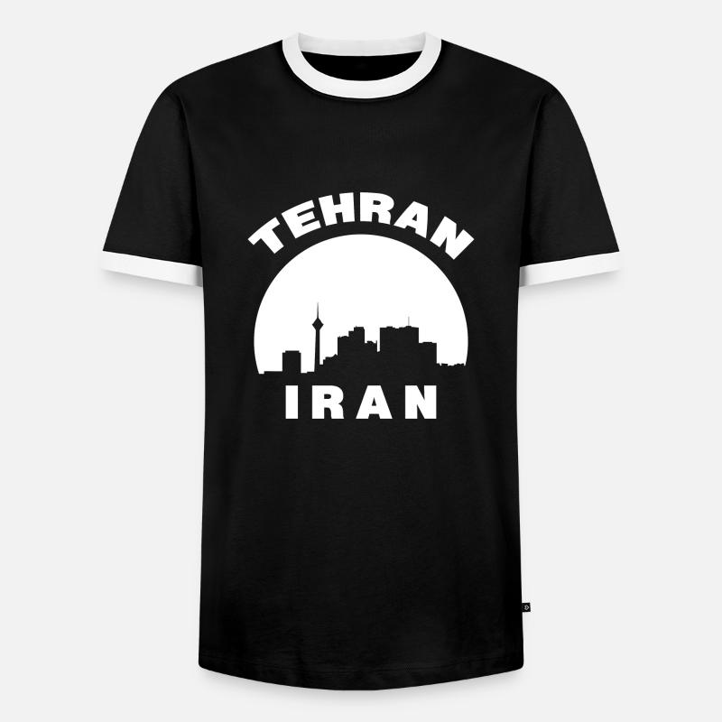 Tehran Iran Silhouette Gift - Men's Ringer Shirt - black/white