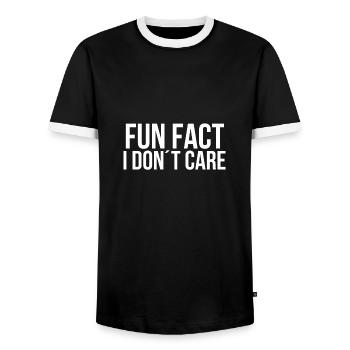 Fun fact I don't care - Men's Ringer Shirt - black/white - Front - AI Model Female 172 light (172cm) & AI Model Male 178 light (178cm)