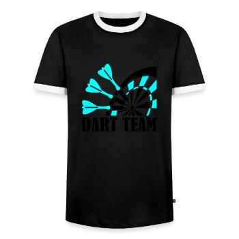 dart team - Männer Kontrast-T-Shirt - Schwarz/Weiß - Vorne - AI Model Female 172 light (172cm) & AI Model Male 178 light (178cm)