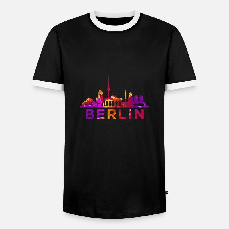 Berlin Skyline Impression Souvenir Idea regalo - Maglietta Contrast da uomo - nero/bianco