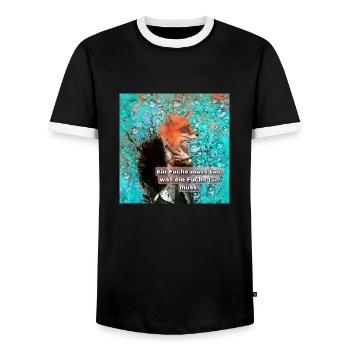 Ein Fuchs muss tun, was ein Fuchs tun muss. - Männer Kontrast-T-Shirt - Schwarz/Weiß - Vorne - AI Model Female 172 light (172cm) & AI Model Male 178 light (178cm)