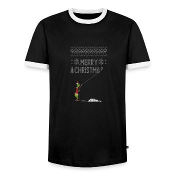 Drôles de T-Shirts et cadeaux de Noël - T-shirt contrasté Homme - noir/blanc - Devant - AI Model Female 172 light (172cm) & AI Model Male 178 light (178cm)