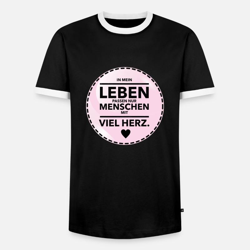 Leben - Männer Kontrast-T-Shirt - Schwarz/Weiß