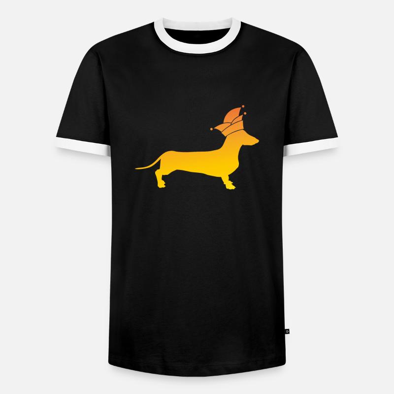 Dackel Alaaf - Männer Kontrast-T-Shirt - Schwarz/Weiß