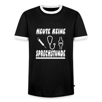 Arzt - Männer Kontrast-T-Shirt - Schwarz/Weiß - Vorne - AI Model Female 172 light (172cm) & AI Model Male 178 light (178cm)