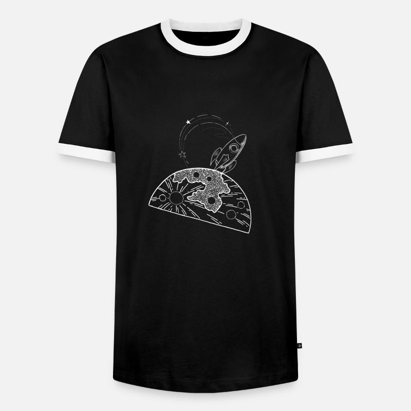 magical space - Men's Ringer Shirt - black/white