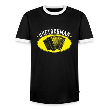 Quetschman, Steirische Harmonika Quetschn - Männer Kontrast-T-Shirt - Schwarz/Weiß - Vorne - AI Model Female 172 light (172cm) & AI Model Male 178 light (178cm)