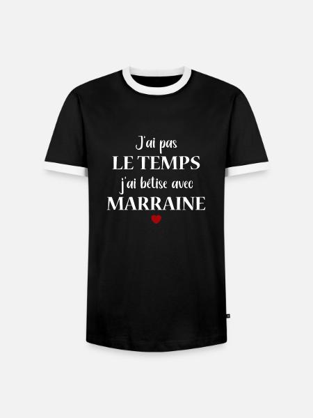 bêtise avec marraine - T-shirt contrasté Homme - noir/blanc