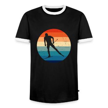 Ski de fond Classique Ski de fond Classique Ski de fond Skati - T-shirt contrasté Homme - noir/blanc - Devant - AI Model Female 172 light (172cm) & AI Model Male 178 light (178cm)