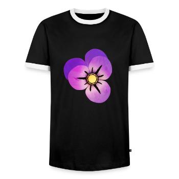 Magic Violet Petals - Men's Ringer Shirt - black/white - Front - AI Model Female 172 light (172cm) & AI Model Male 178 light (178cm)