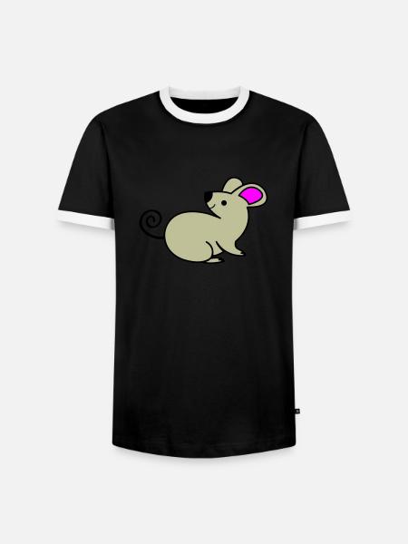 Maus - Männer Kontrast-T-Shirt - Schwarz/Weiß