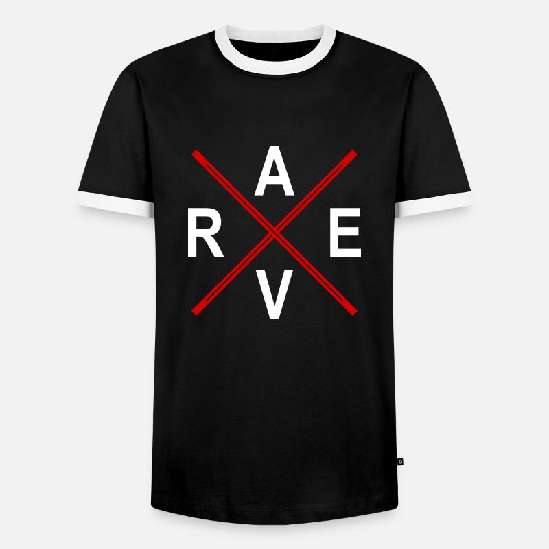 Rave Techno - Männer Kontrast-T-Shirt - Schwarz/Weiß