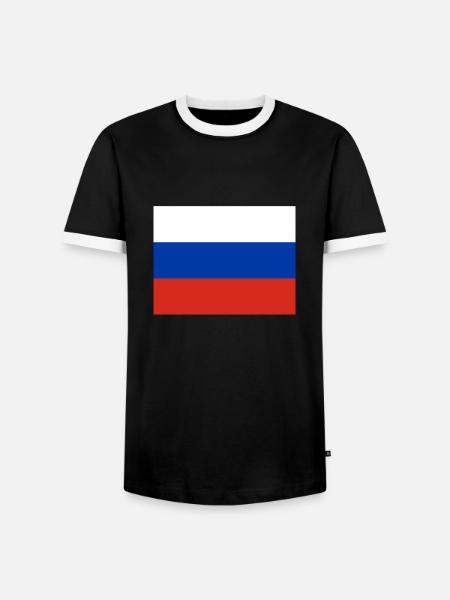 russia - Men's Ringer Shirt - black/white