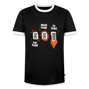car pedal design for a driving lovers - Men's Ringer Shirt - black/white - Front - AI Model Female 172 light (172cm) & AI Model Male 178 light (178cm)
