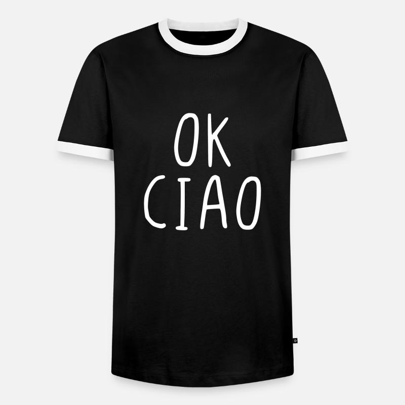 Ok Ciao - Men's Ringer Shirt - black/white