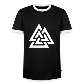 Nordisches Emblem - Männer Kontrast-T-Shirt - Schwarz/Weiß - Vorne - AI Model Female 172 light (172cm) & AI Model Male 178 light (178cm)
