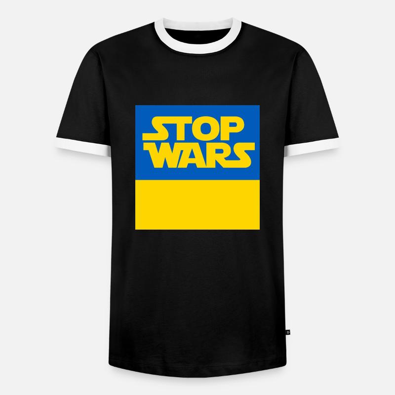 Ukraine - Männer Kontrast-T-Shirt - Schwarz/Weiß