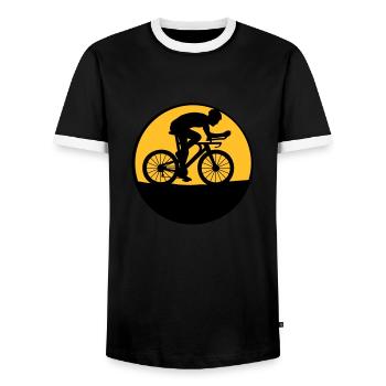 Motard de lune de nuit - T-shirt contrasté Homme - noir/blanc - Devant - AI Model Female 172 light (172cm) & AI Model Male 178 light (178cm)