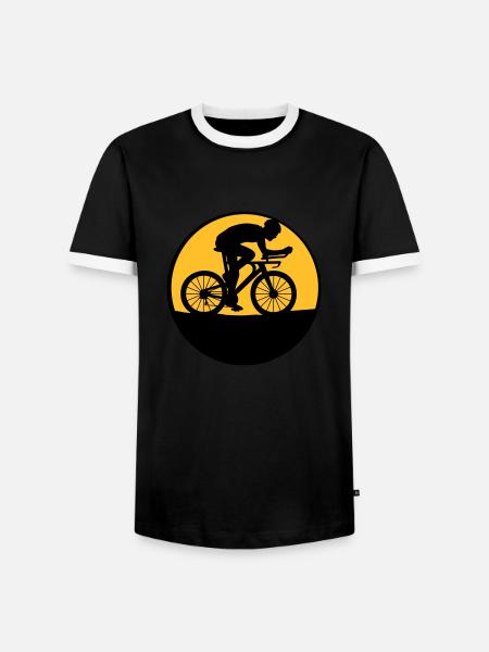 Night Moon Biker - Men's Ringer Shirt - black/white