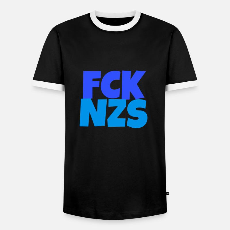 Fck nzs - Männer Kontrast-T-Shirt - Schwarz/Weiß