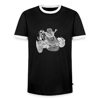 Spécial Spyder - T-shirt contrasté Homme - noir/blanc - Devant - AI Model Female 172 light (172cm) & AI Model Male 178 light (178cm)