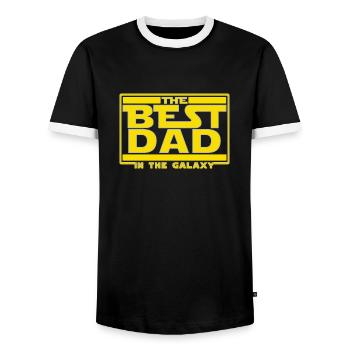 Der beste Vater der Galaxie - Männer Kontrast-T-Shirt - Schwarz/Weiß - Vorne - AI Model Female 172 light (172cm) & AI Model Male 178 light (178cm)