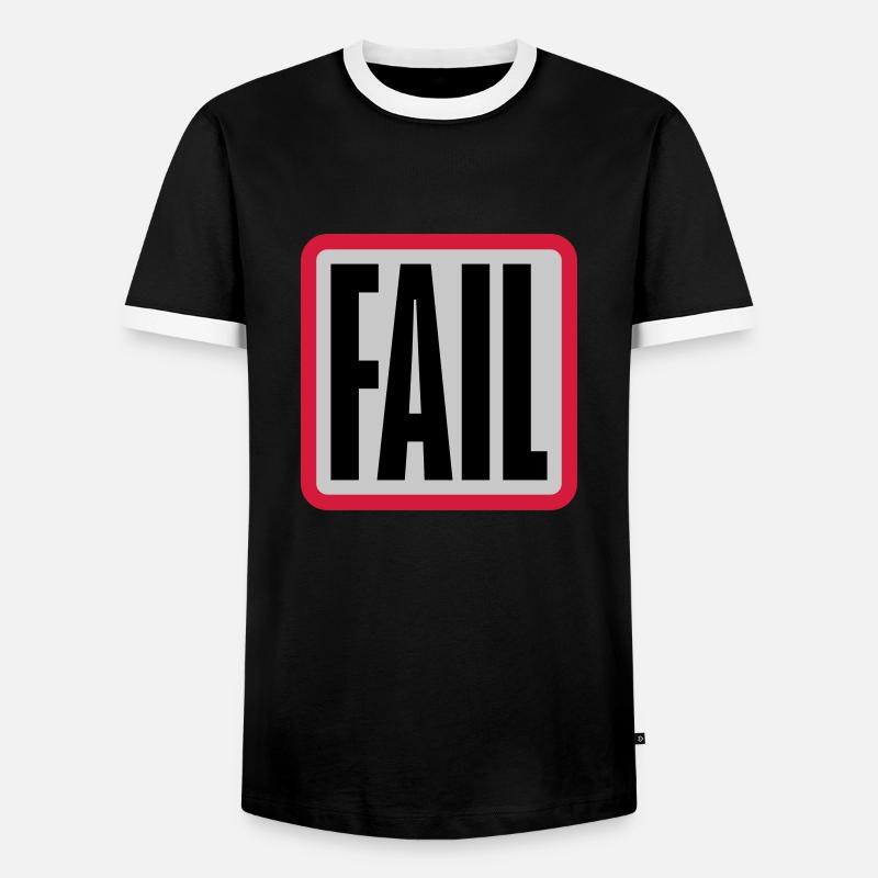 Button Fail Logo - Men's Ringer Shirt - black/white