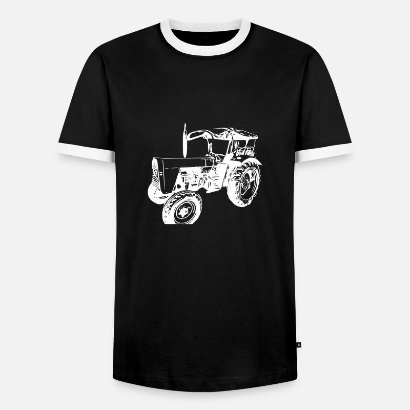 Tractor - Men's Ringer Shirt - black/white