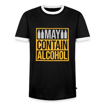 Shield peut contenir de l’alcool - T-shirt contrasté Homme - noir/blanc - Devant - AI Model Female 172 light (172cm) & AI Model Male 178 light (178cm)