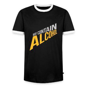 Peut contenir de l’alcool Texte - T-shirt contrasté Homme - noir/blanc - Devant - AI Model Female 172 light (172cm) & AI Model Male 178 light (178cm)