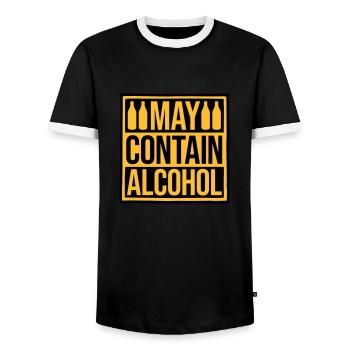 Le drapeau peut contenir de l’alcool - T-shirt contrasté Homme - noir/blanc - Devant - AI Model Female 172 light (172cm) & AI Model Male 178 light (178cm)