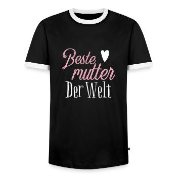 Beste Mutter der welt - Männer Kontrast-T-Shirt - Schwarz/Weiß - Vorne - AI Model Female 172 light (172cm) & AI Model Male 178 light (178cm)