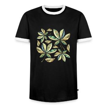 Liste - Männer Kontrast-T-Shirt - Schwarz/Weiß - Vorne - AI Model Female 172 light (172cm) & AI Model Male 178 light (178cm)