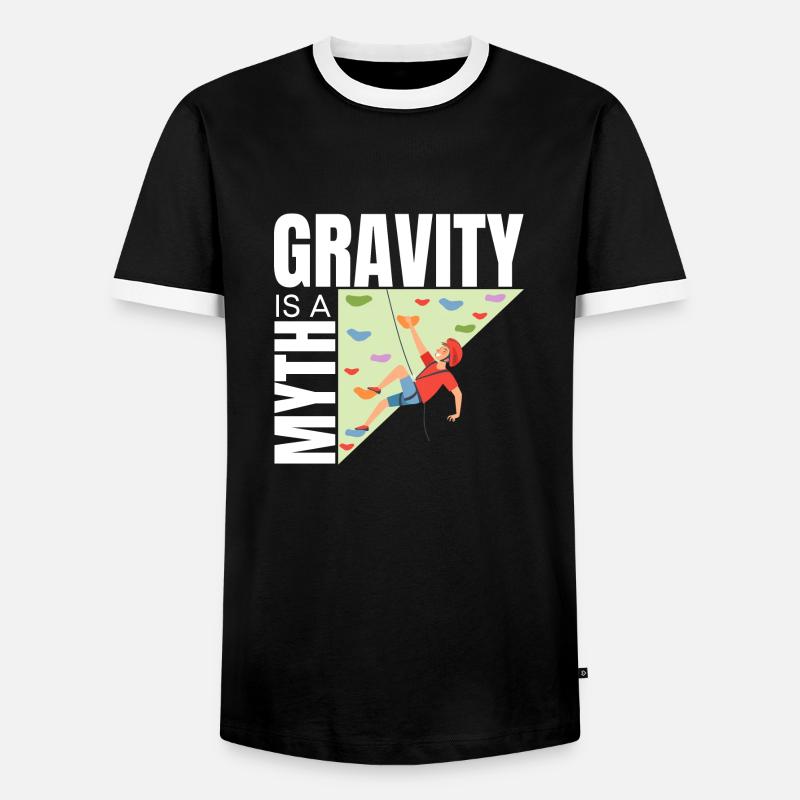 Wall Climbing Rock Climbing - Men's Ringer Shirt - black/white