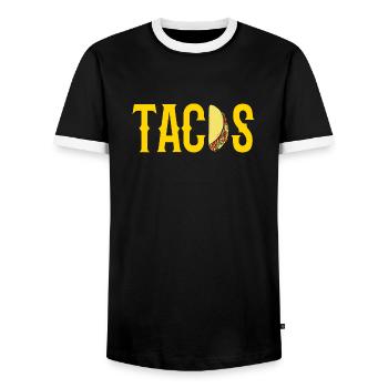 tacos - Männer Kontrast-T-Shirt - Schwarz/Weiß - Vorne - AI Model Female 172 light (172cm) & AI Model Male 178 light (178cm)